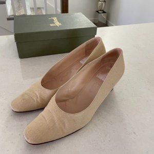 Harrods Lemon Linen Pumps. 41